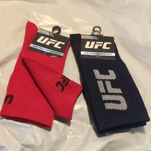 UFC Athletic Socks Red and Black Performance Design